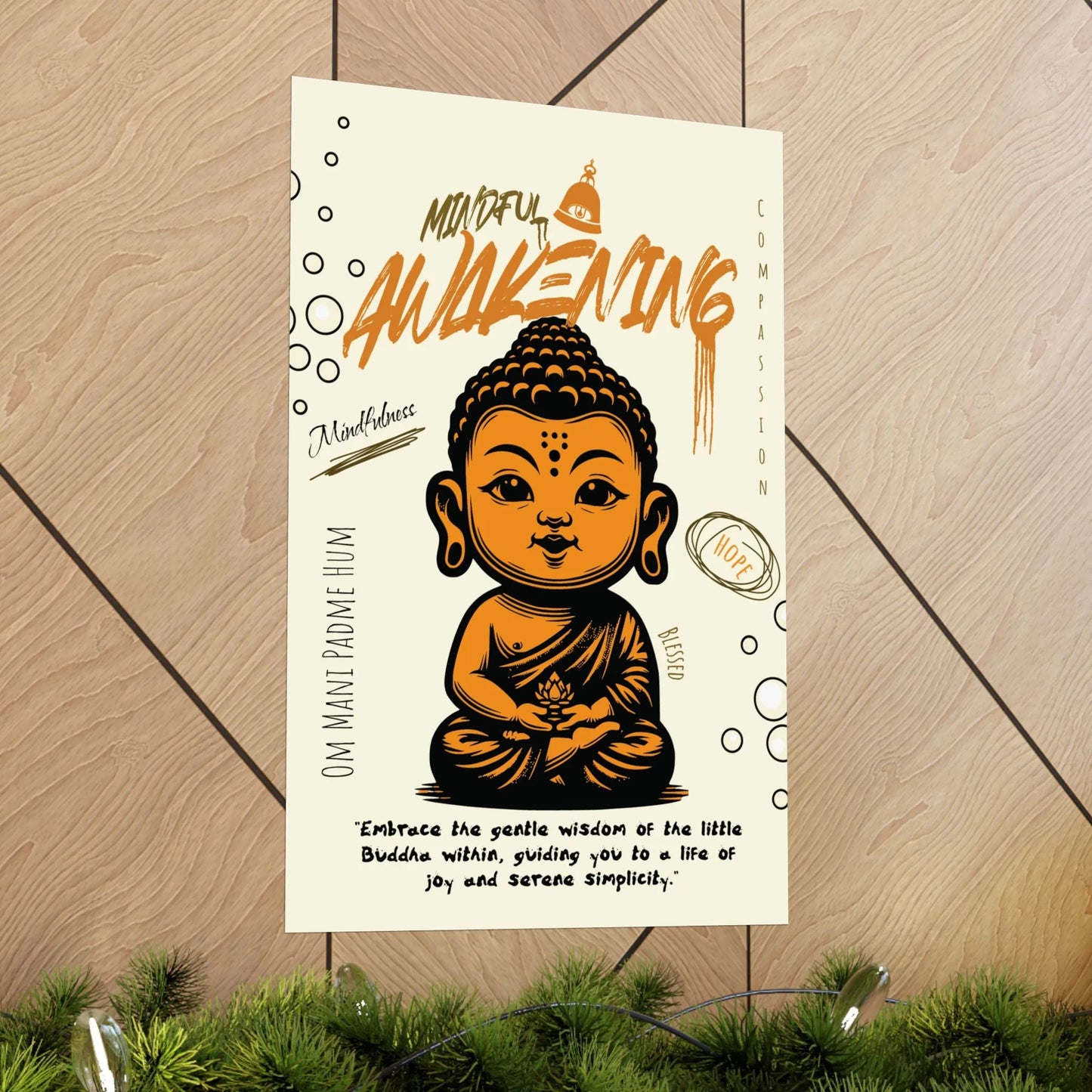 Mindful Awakening Little Buddha Poster