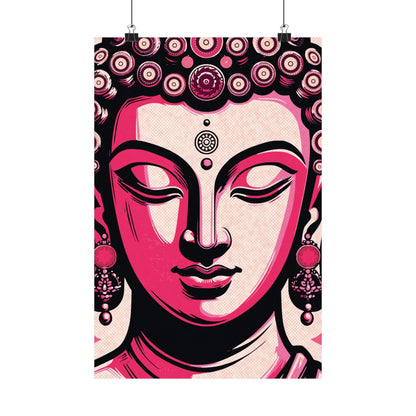 Pink Buddha Poster | ZenArtBliss