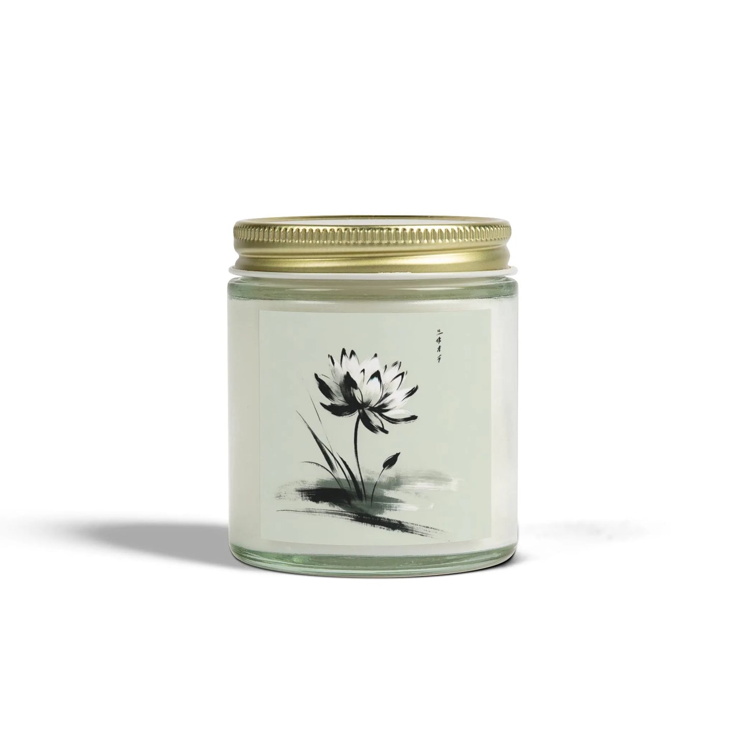 Japanese Lotus Flower Art Design Candle Gift | Elegant Zen Candle