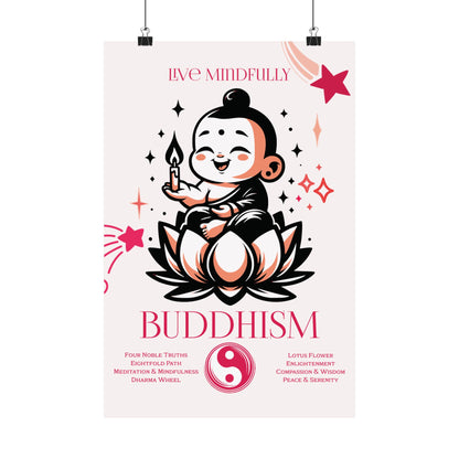 Mindful Glow Little Buddha Poster