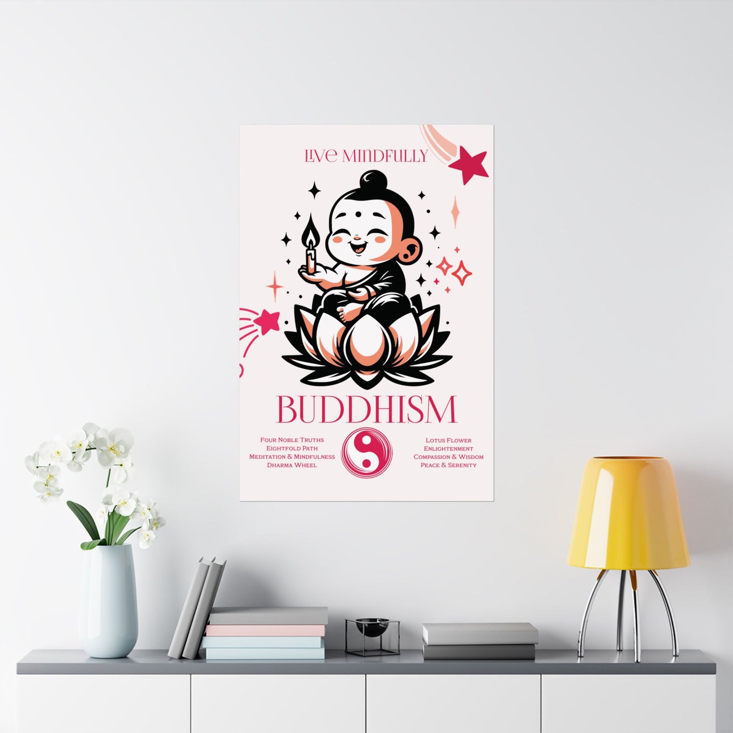 Mindful Glow Little Buddha Poster