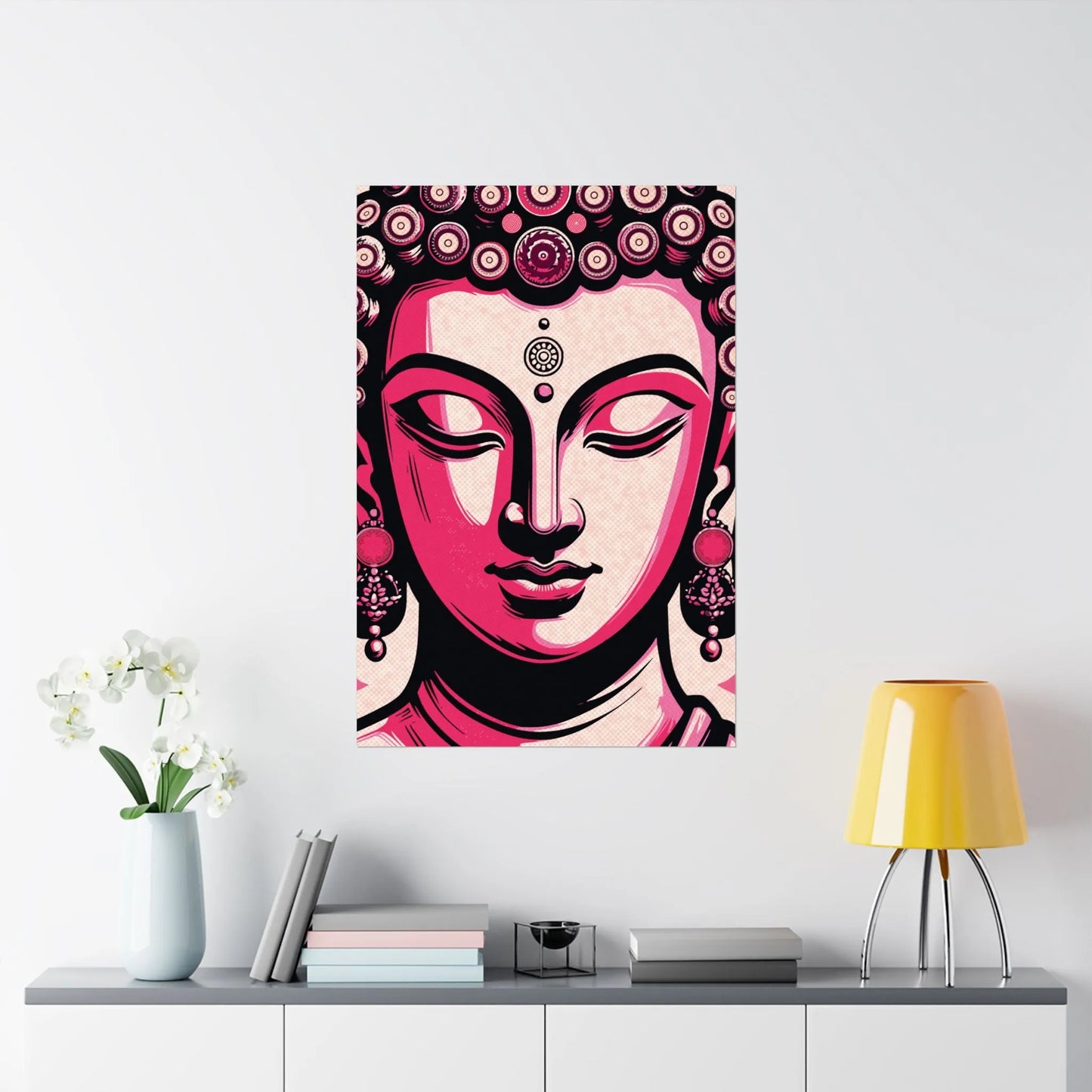 Pink Buddha Poster | ZenArtBliss