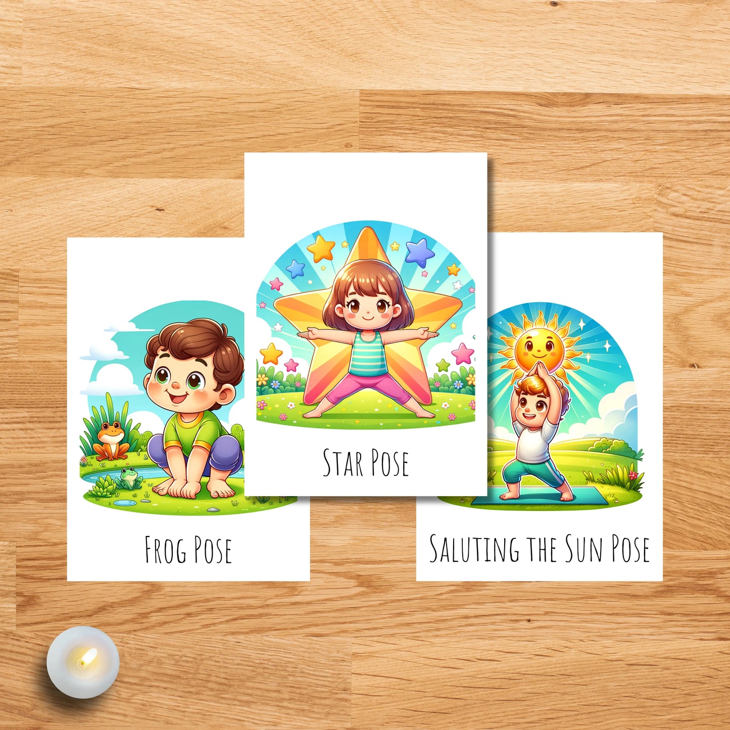 Kids Yoga Poses Printable Cards - Fun and Easy Yoga for Children | ZenArtBliss -ZenArtBliss