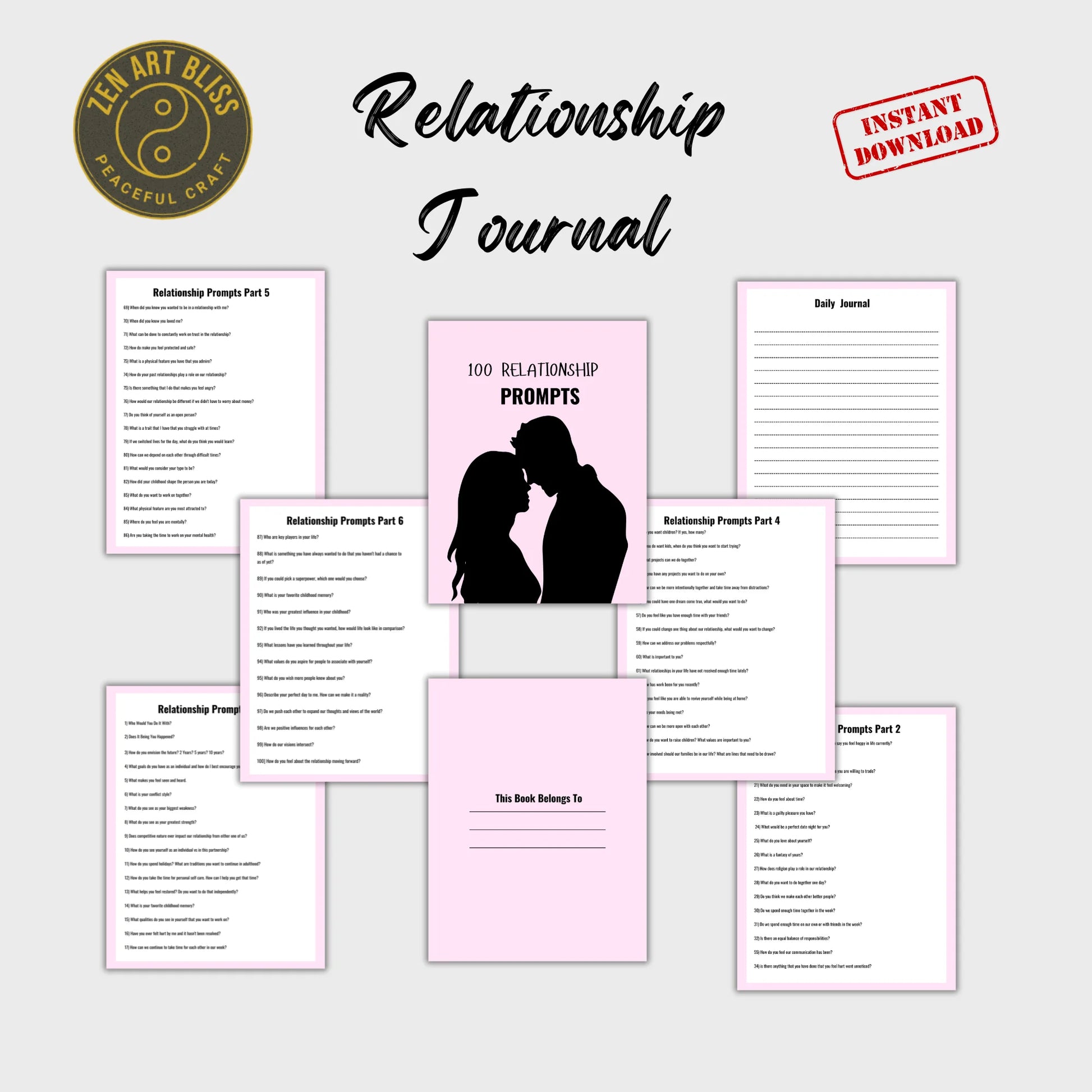 100 Relationship Journal Prompts – Strengthen Your Connection | ZenArtBliss -ZenArtBliss