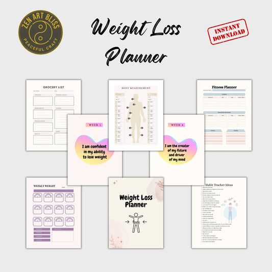 Comprehensive Weight Loss Planner - Your Ultimate Fitness Companion -ZenArtBliss