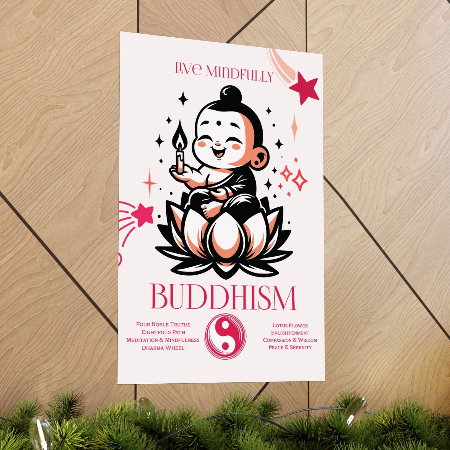 Mindful Glow Little Buddha Poster