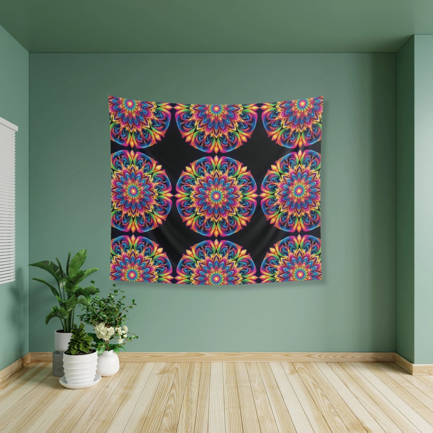 3D Mandala Tapestry for Yoga Room | Zen-Inspired Wall Art