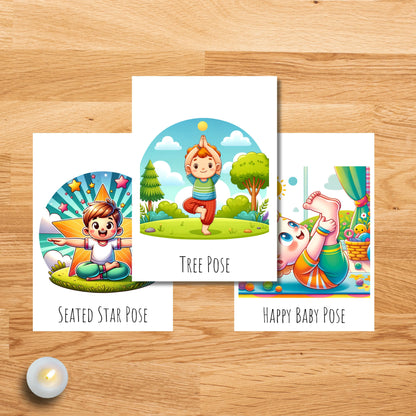 Kids Yoga Poses Printable Cards - Fun and Easy Yoga for Children | ZenArtBliss -ZenArtBliss