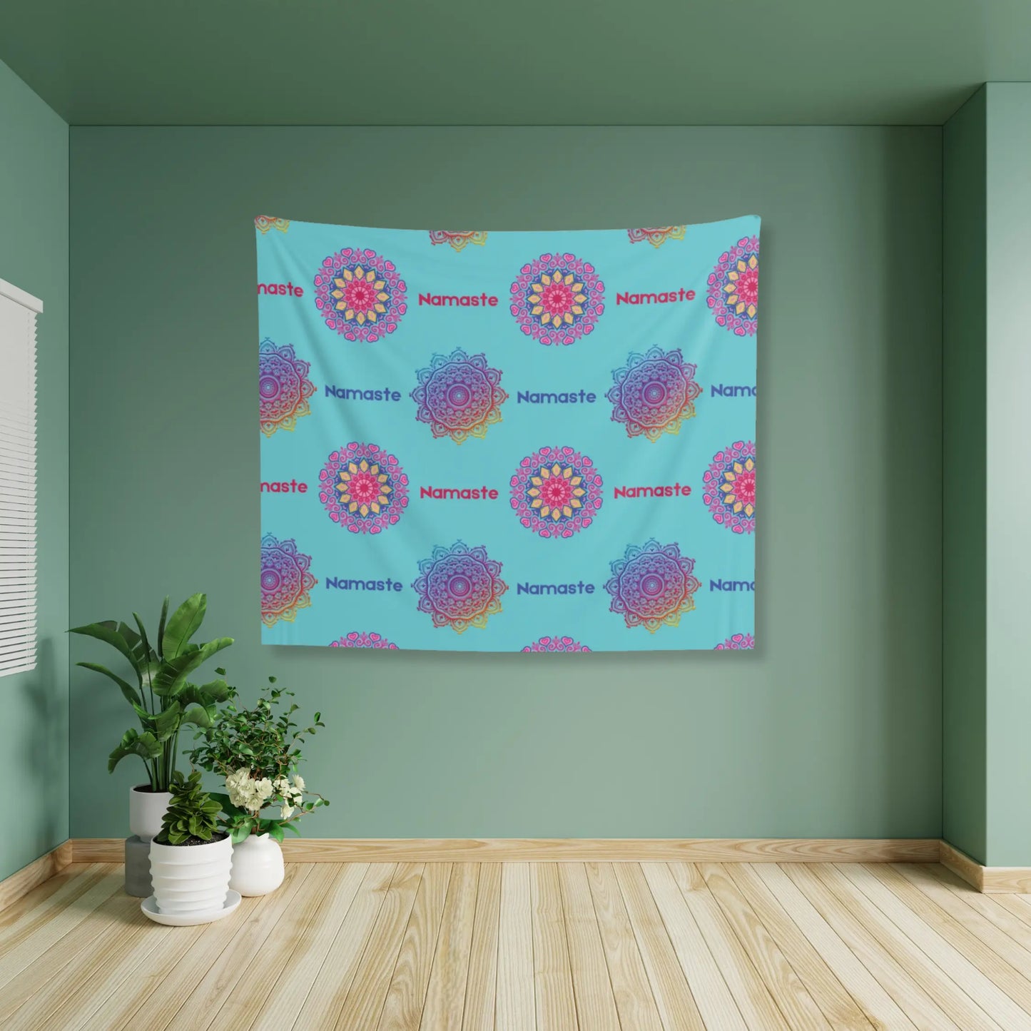 Namaste Mandala Wall Tapestry - Colorful Bohemian Decor