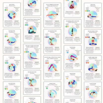 Yoga Pose Cards - Digital Download with 40 Illustrated Yoga Poses