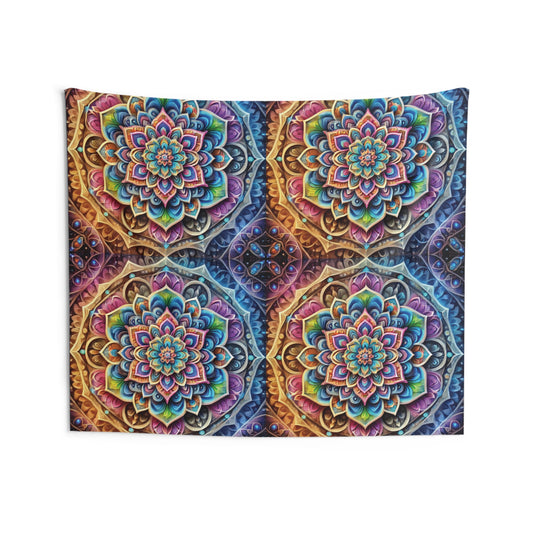 Colorful Mandala Wall Art | Zen Tapestry for Yoga Room Decor