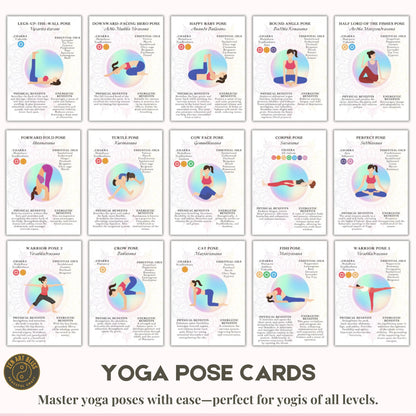 Yoga Pose Cards - Digital Download with 40 Illustrated Yoga Poses