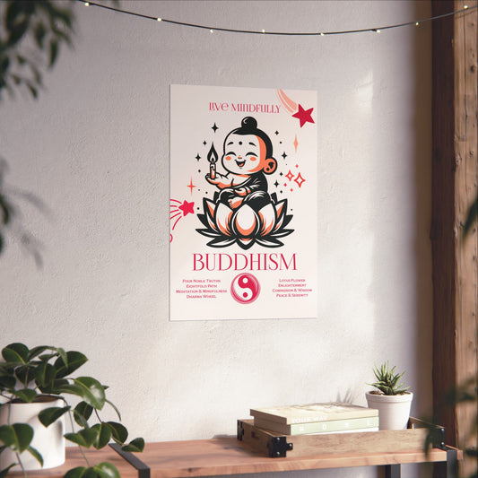 Mindful Glow Little Buddha Poster