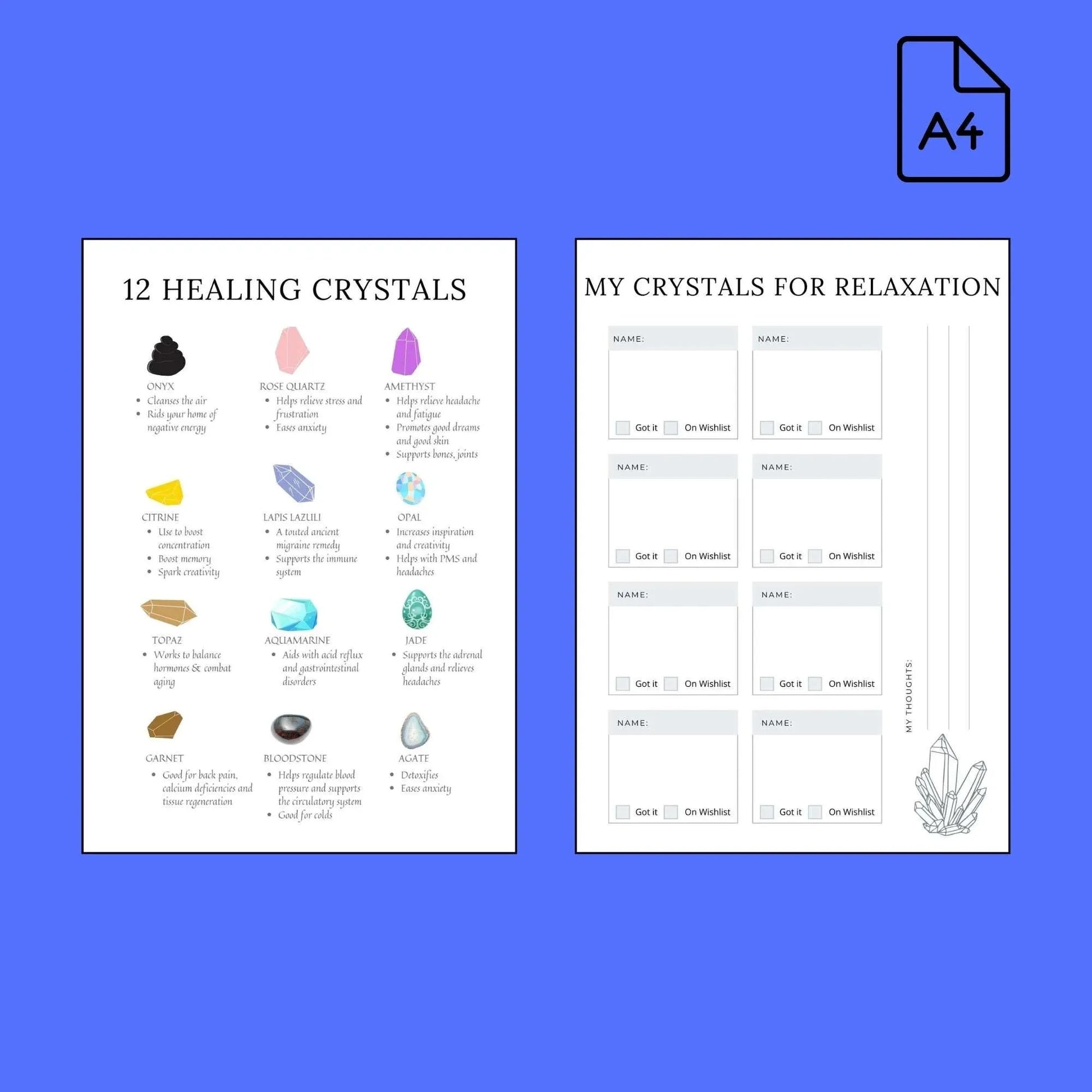 Crystal Energy Journal for Chakra Healing & Manifestation – ZenArtBliss -ZenArtBliss