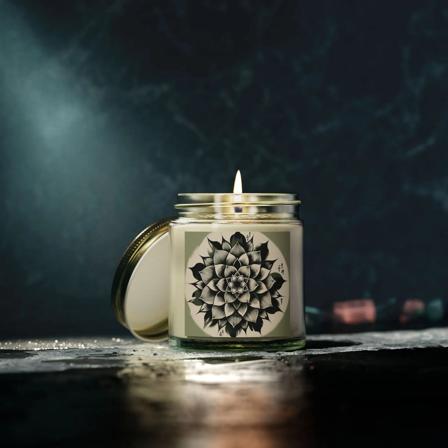 Lotus Mandala Candle for Relaxation | Aromatic Candle for Yoga