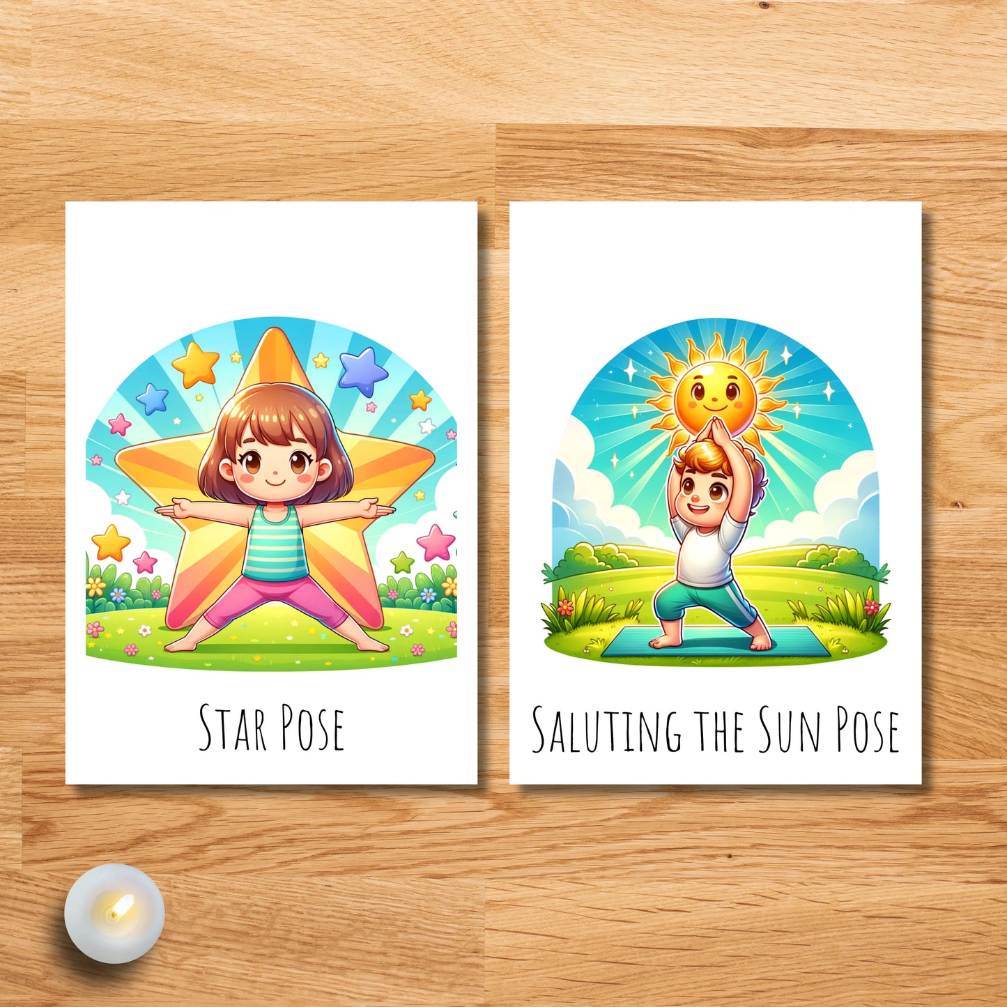 Kids Yoga Poses Printable Cards - Fun and Easy Yoga for Children | ZenArtBliss -ZenArtBliss