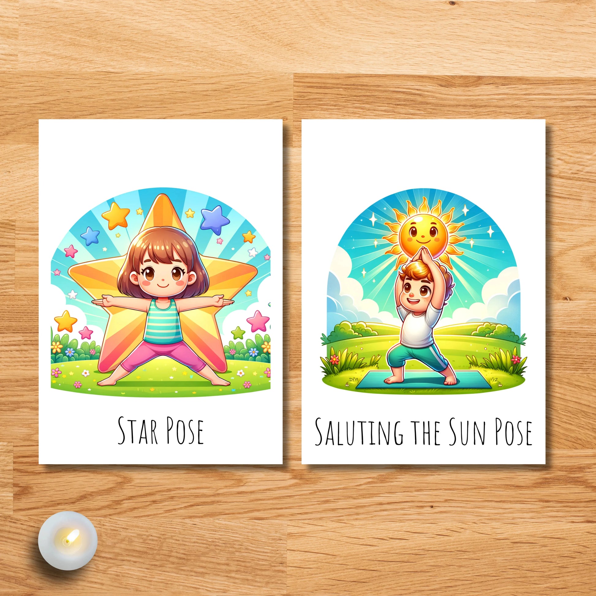 Kids Yoga Poses Printable Cards - Fun and Easy Yoga for Children | ZenArtBliss -ZenArtBliss