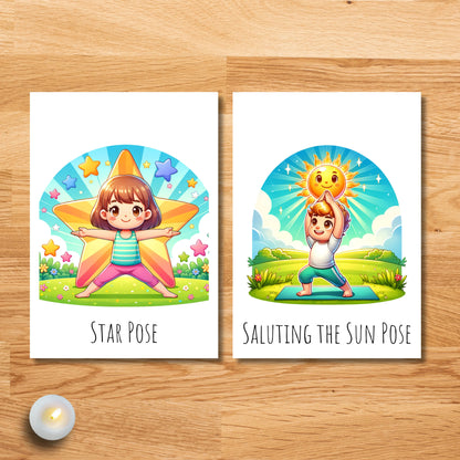 Kids Yoga Poses Printable Cards - Fun and Easy Yoga for Children | ZenArtBliss -ZenArtBliss