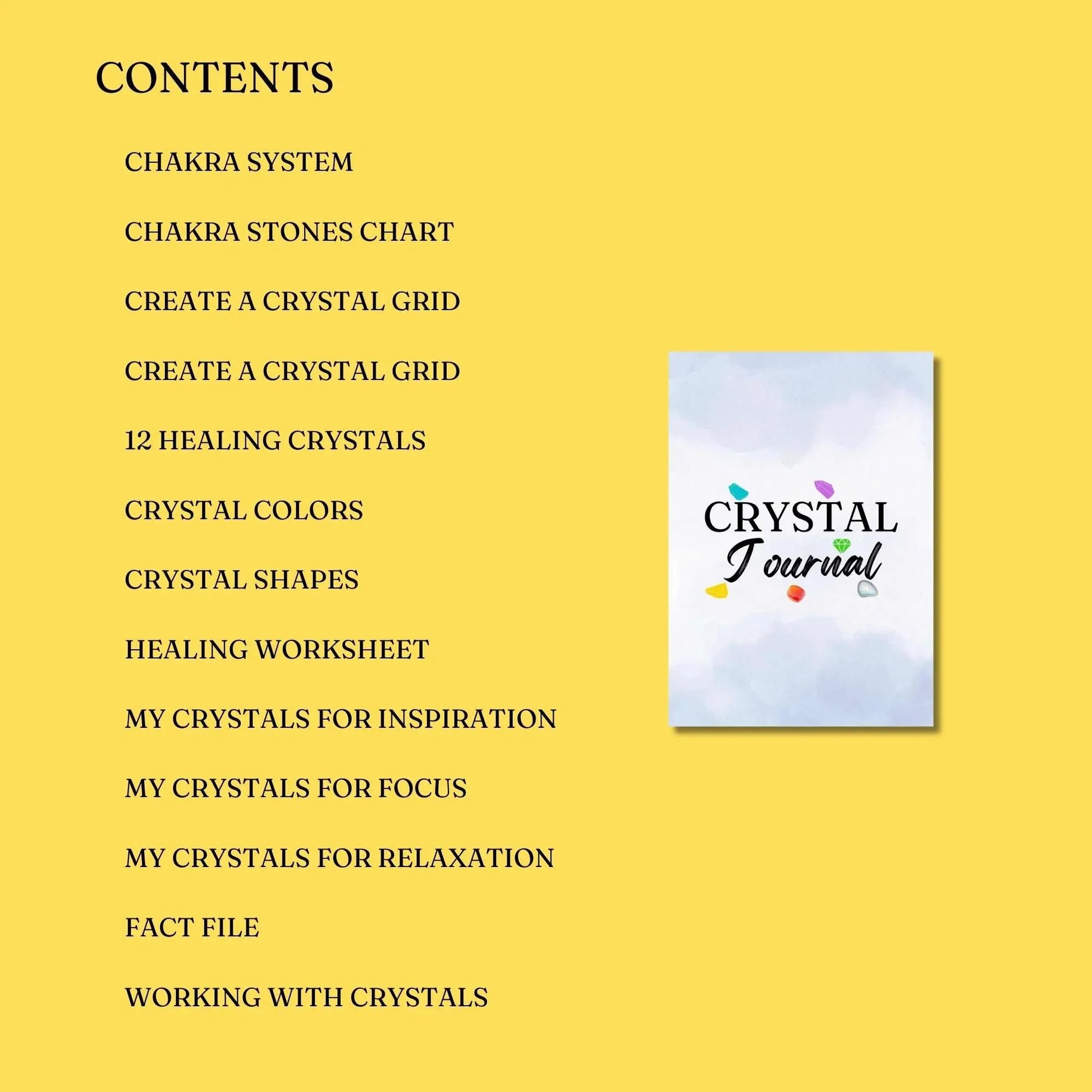 Crystal Energy Journal for Chakra Healing & Manifestation – ZenArtBliss -ZenArtBliss