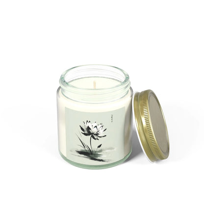 Japanese Lotus Flower Art Design Candle Gift | Elegant Zen Candle