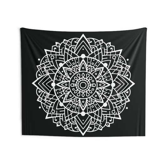 Black Mandala Tapestry | Zen Tapestry -ZenArtBliss