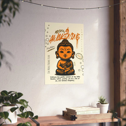 Mindful Awakening Little Buddha Poster