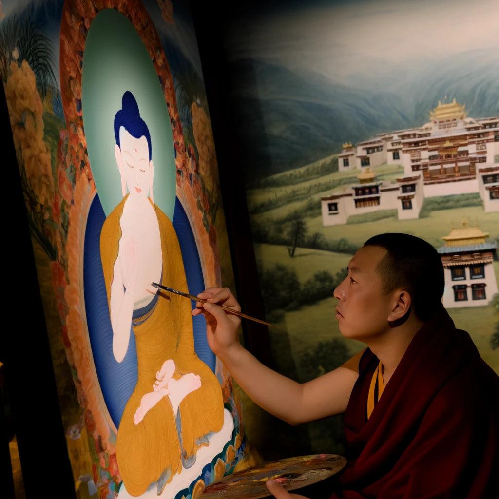 Tibetan_Buddhist_monk_artist - Zenartbliss- A Brand of Oxygen O2 Technology