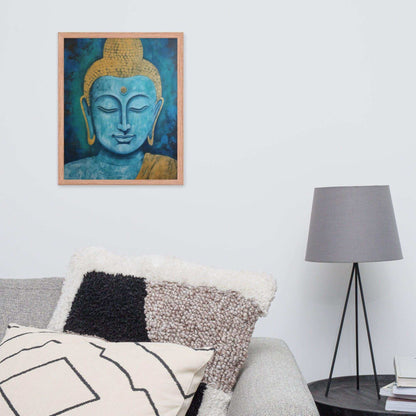 Blue & Gold Buddha Print: Elegant & Symbolic – ZenArtBliss -ZenArtBliss