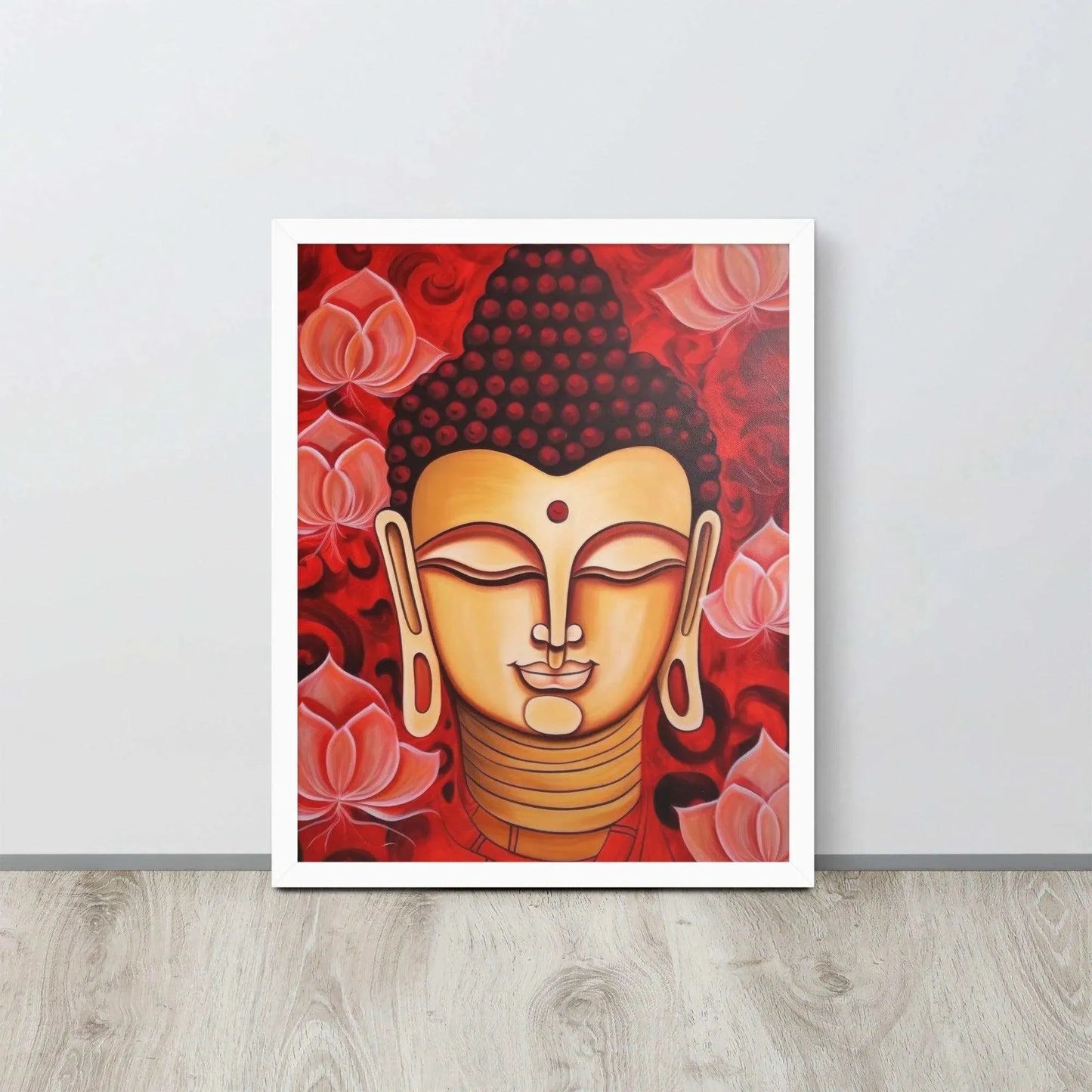 Buddha Framed Print: red Lotus Flowers, Inner Peace – ZenArtBliss -ZenArtBliss