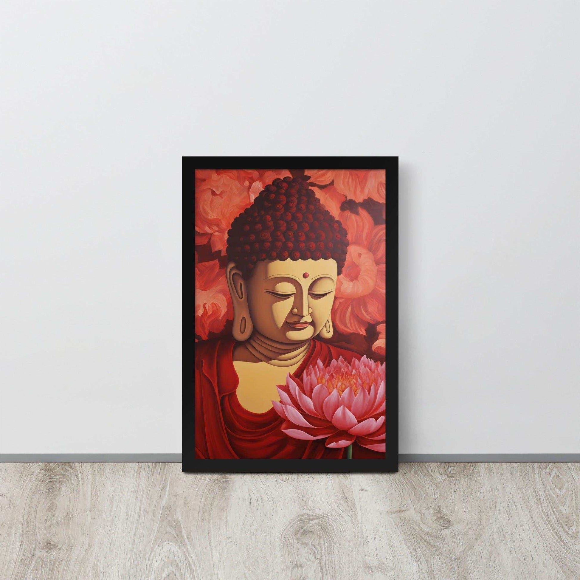 Buddha Framed Print: Red Roses, Golden Light #homedecor – ZenArtBliss -ZenArtBliss