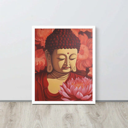 Buddha Framed Print: Red Roses, Golden Light #homedecor – ZenArtBliss -ZenArtBliss