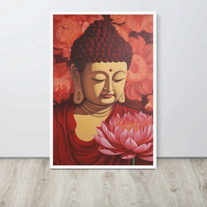 Buddha Framed Print: Red Roses, Golden Light #homedecor – ZenArtBliss -ZenArtBliss