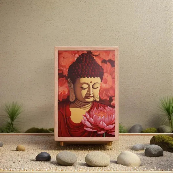 Buddha Framed Print: Red Roses, Golden Light #homedecor – ZenArtBliss -ZenArtBliss