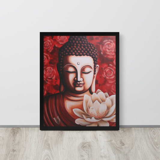 buddha Framed Print: Tranquility & Warmth – ZenArtBliss -ZenArtBliss