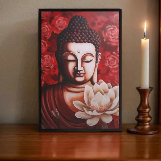 buddha Framed Print: Tranquility & Warmth – ZenArtBliss -ZenArtBliss