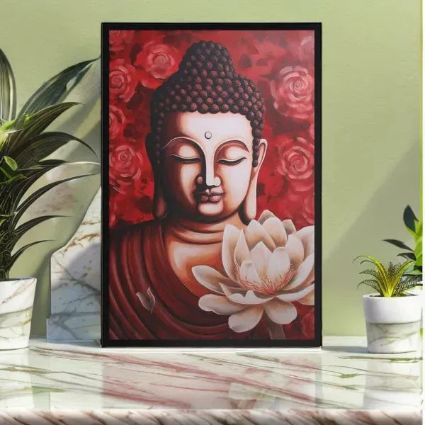 buddha Framed Print: Tranquility & Warmth – ZenArtBliss -ZenArtBliss