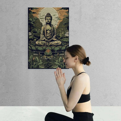 Buddha In Forest Zen Wall Art for Bedroom