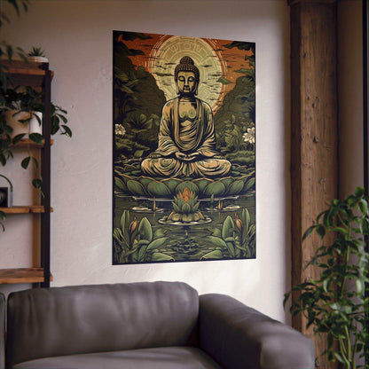 Buddha In Forest Zen Wall Art for Bedroom - Zenartbliss- A Brand of Oxygen O2 Technology