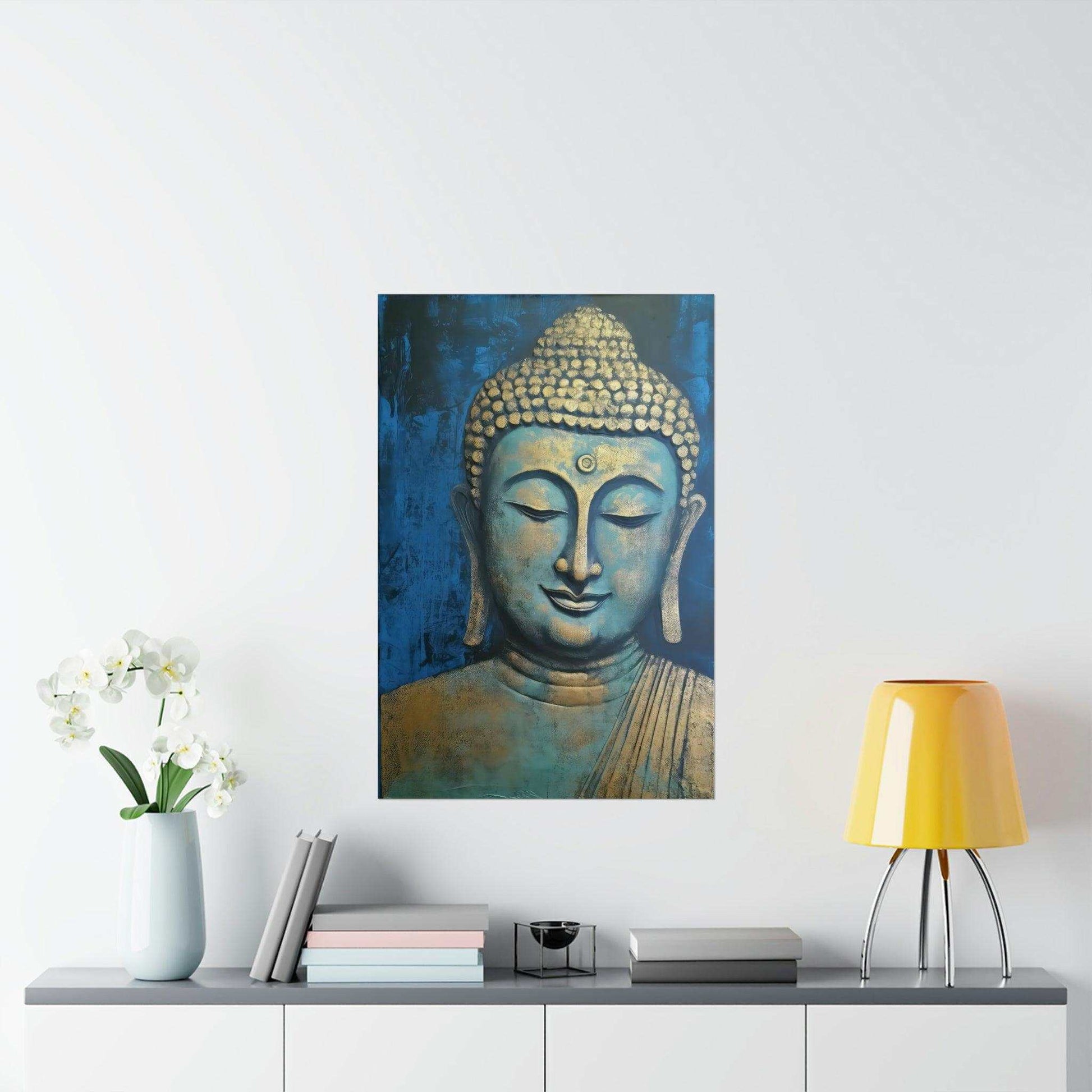 Chill Buddha Vibes 24x30 Poster - Oklahoma's Own Abstract Buddha Head Art | ZenArtBliss - Zenartbliss