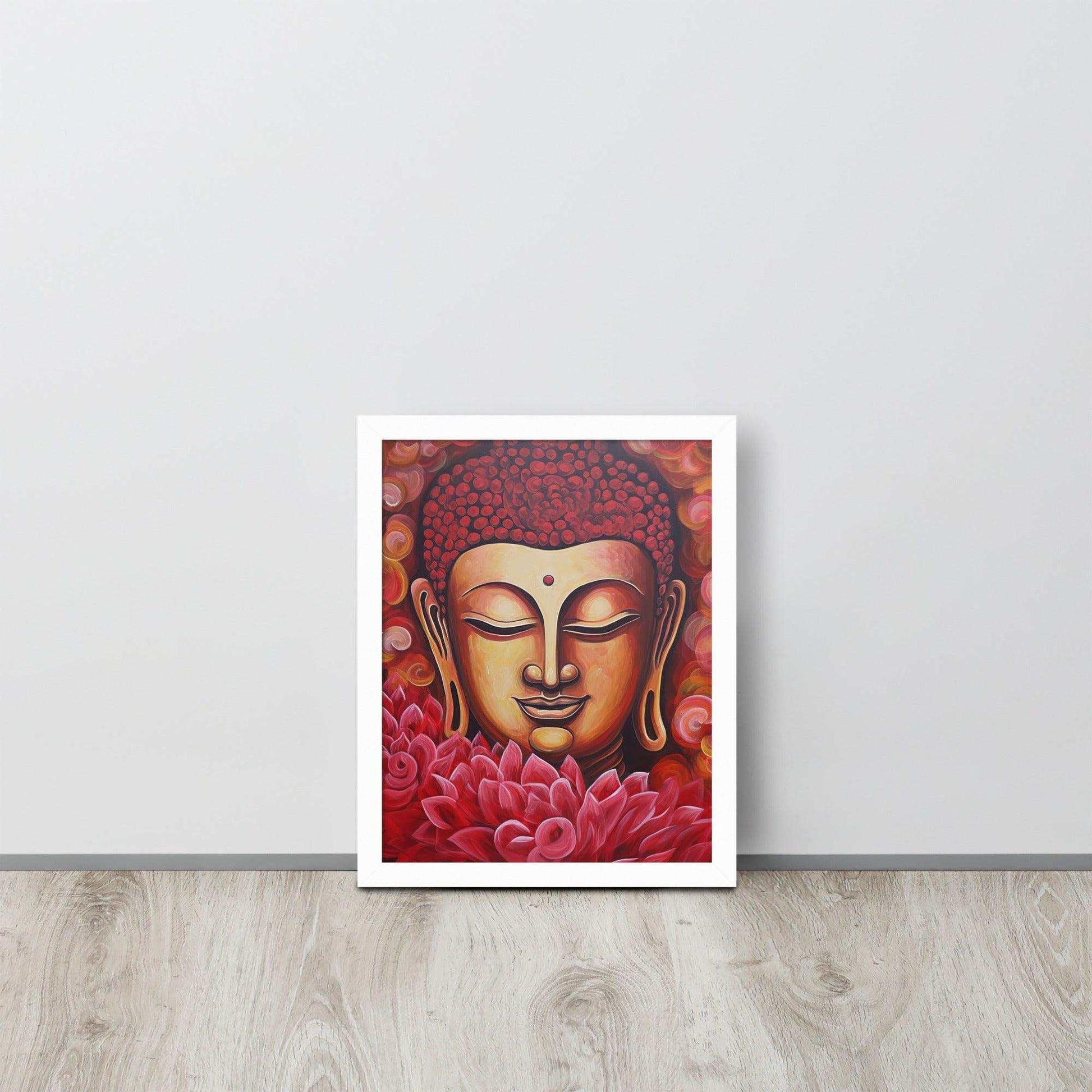 Discover the Tranquility of Buddha: Radiant Glow & Luxurious Flowers -ZenArtBliss