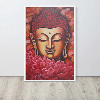 Discover the Tranquility of Buddha: Radiant Glow & Luxurious Flowers -ZenArtBliss