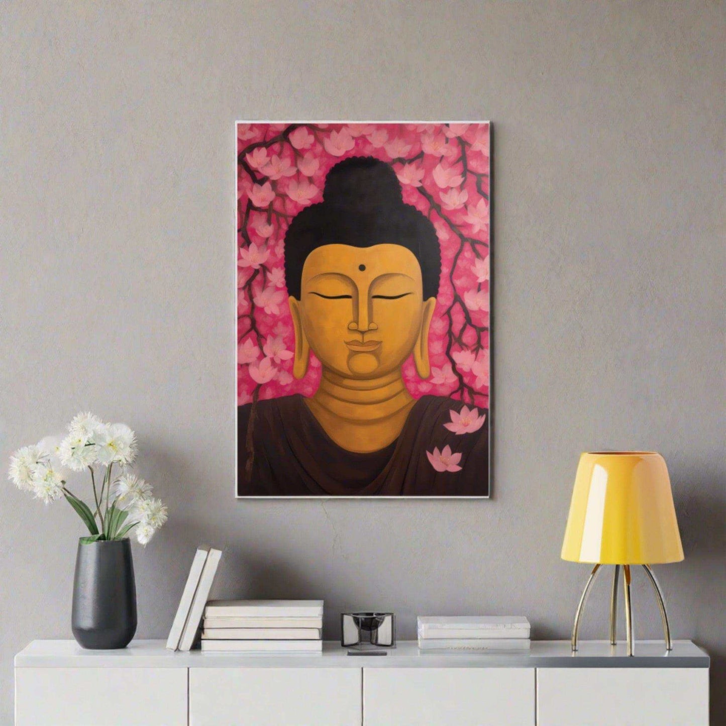 Eternal Serenity - Golden Buddha Wall Art - Zenartbliss