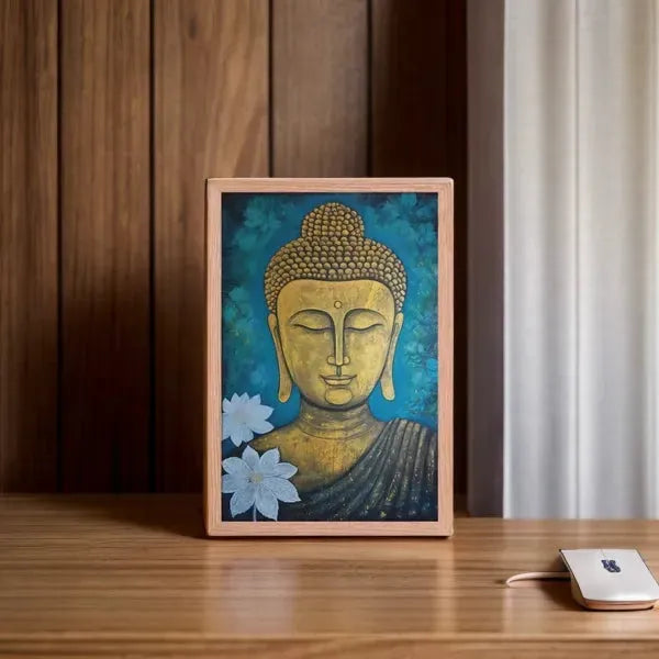 Golden Buddha Painting – ZenArtBliss -ZenArtBliss