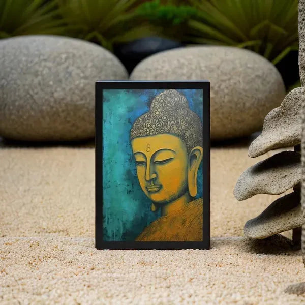 Golden Buddha Painting – ZenArtBliss | Discover Timeless Serenity -ZenArtBliss