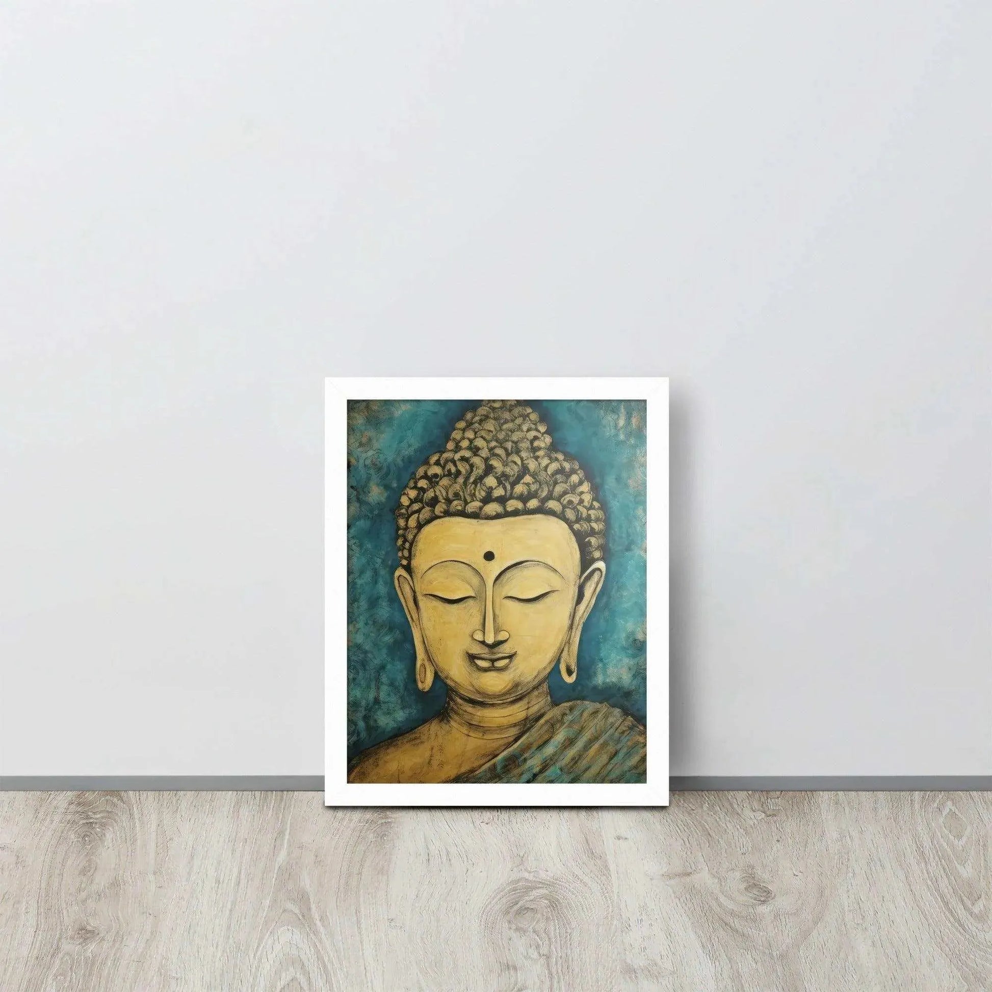 Golden Buddha Zen Wall Art framed print – ZenArtBliss.com -ZenArtBliss