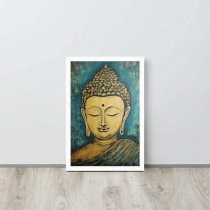 Golden Buddha Zen Wall Art framed print – ZenArtBliss.com -ZenArtBliss