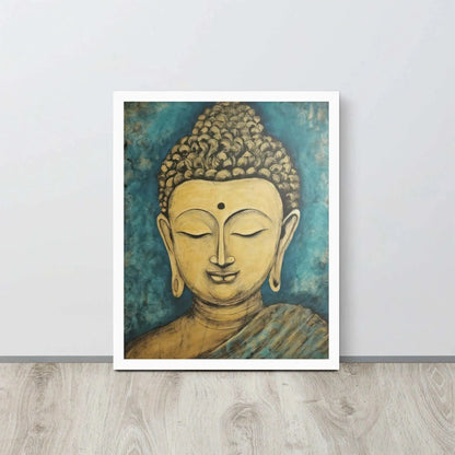 Golden Buddha Zen Wall Art framed print – ZenArtBliss.com -ZenArtBliss