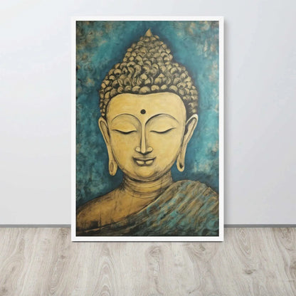 Golden Buddha Zen Wall Art framed print – ZenArtBliss.com -ZenArtBliss