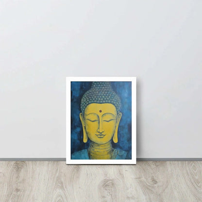 Golden Happy Buddha Framed Print: Radiate Positivity – ZenArtBliss -ZenArtBliss