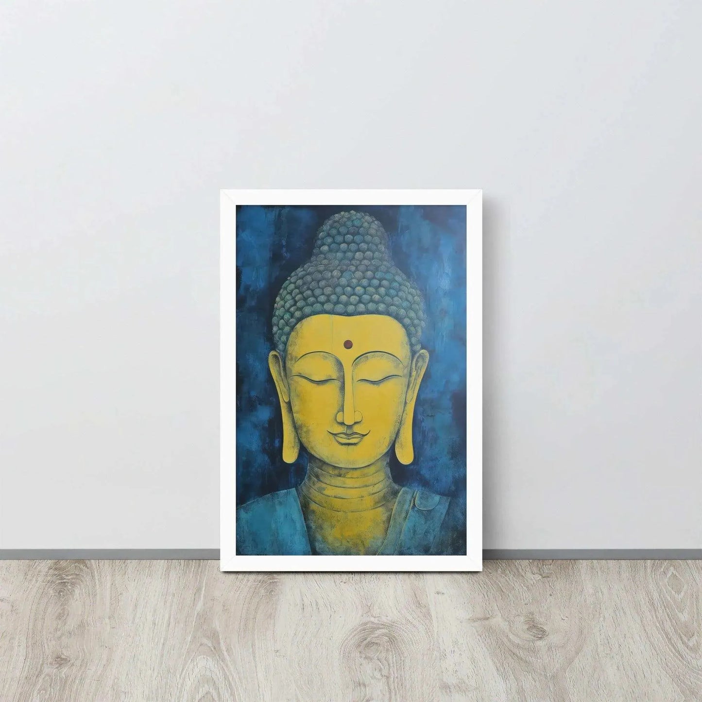 Golden Happy Buddha Framed Print: Radiate Positivity – ZenArtBliss -ZenArtBliss